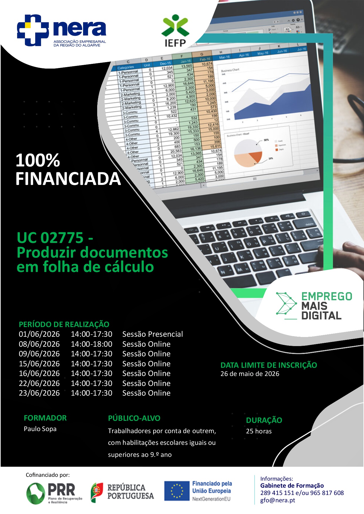 UC 02775 - Produzir documentos em folha de cálculo